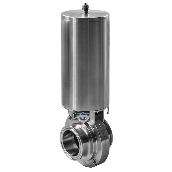 Steel & Obrien 1-1/2" Butterfly Valve, Actuated/Weld Ends Norm. Closed, 316-Epdm BFVAW-1.5-NC-316-EPDM
